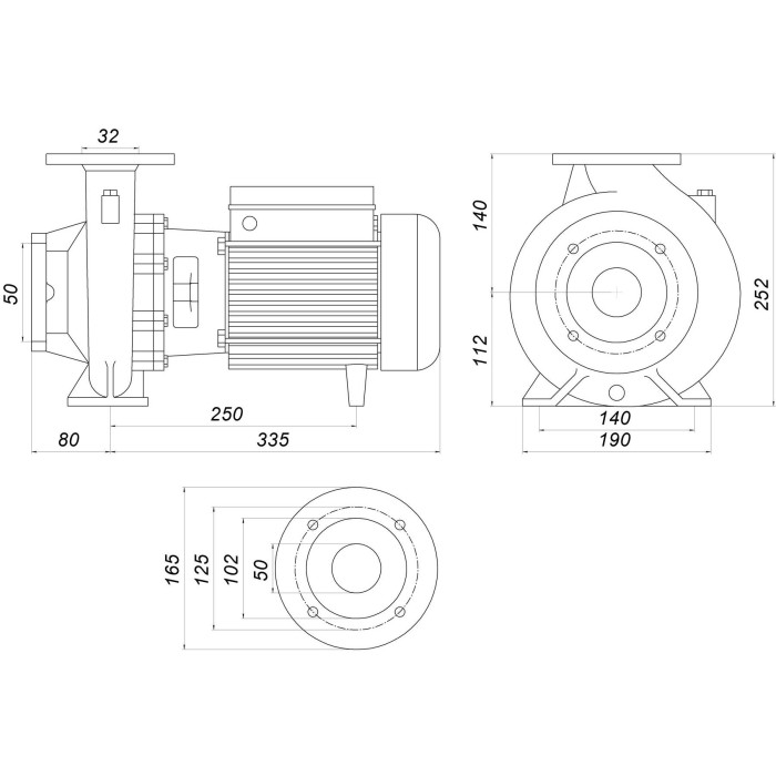 Насос моноблочний IR 32-125A 1,5 кВт SAER (20 м3/год, 25,4 м)