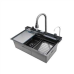 Мийка багатофункціональна Mixxus MH7546-SET-06 Decor Graphite з вбудованим змішувачем з нерж. сталі (MI8464)