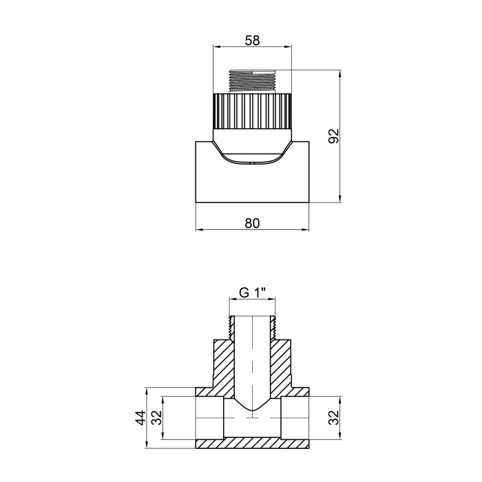 Трійник PPR Thermo Alliance 32х1"х32 ЗР Трійник PPR Thermo Alliance 32х1"х32 ЗР