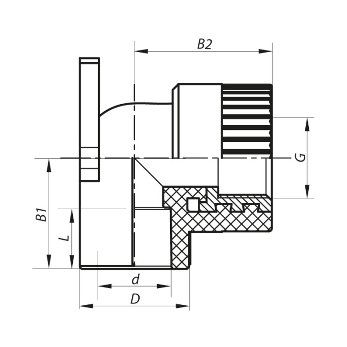 Кут інсталяційний ВР 20x1/2F PPR Koer K0123.PRO (KP0147) Кут інсталяційний ВР 20x1/2F PPR Koer K0123.PRO (KP0147)