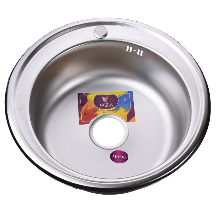 Мийка кухонна врiзна кругла 510х160 Satin MR 510 E 0,6 mm Mira Мийка кухонна врiзна кругла 510х160 Satin MR 510 E 0,6 mm Mira