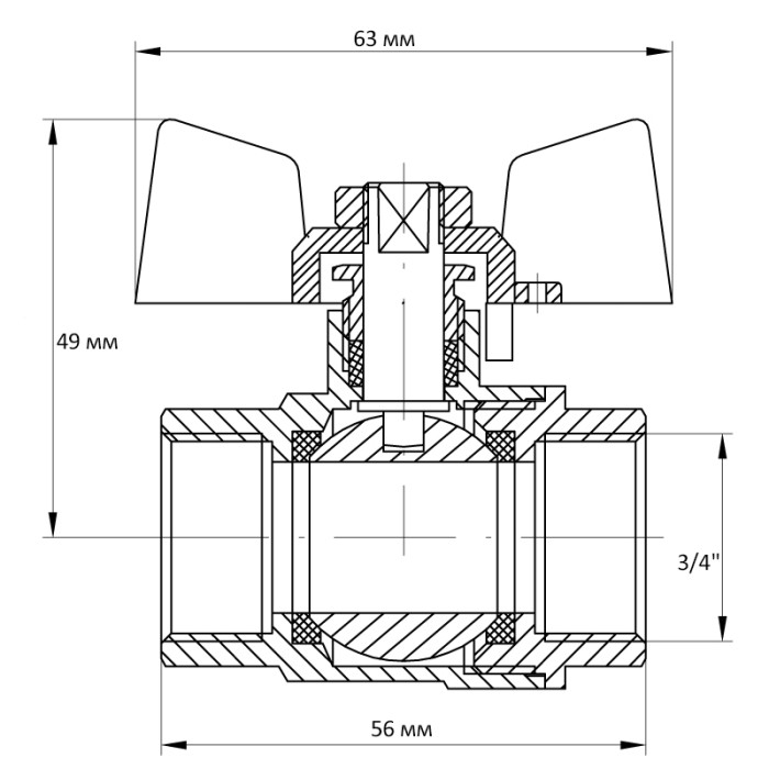 Кран кульовий Koer 3/4" ГГМ (KR.217) (KR0040) Кран кульовий Koer 3/4" ГГМ (KR.217) (KR0040)