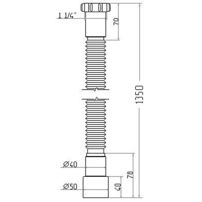 Гнучка труба Waterstal АС-10152 1 1/4″х40/50 з гайкою 1350мм Гнучка труба Waterstal АС-10152 1 1/4″х40/50 з гайкою 1350мм