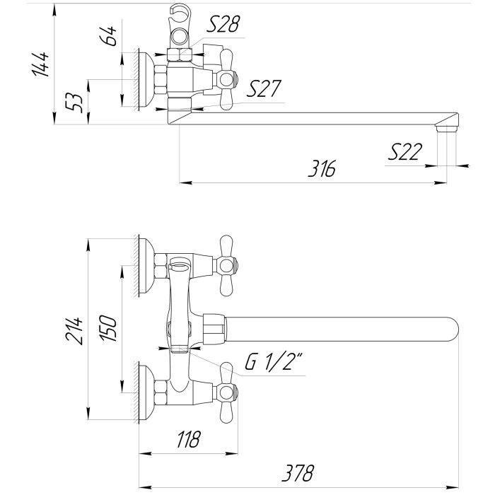 Змішувач для ванни DOMINO DBF-129-35F-SHARM Змішувач для ванни DOMINO DBF-129-35F-SHARM