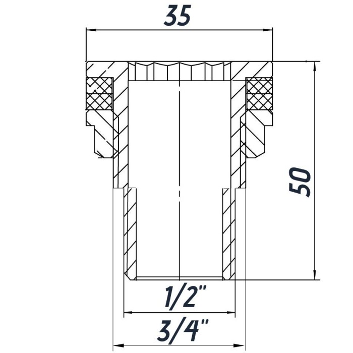 Врізання в бак 1/2″З нікельоване посилене NO303R OPTIMUM Врізання в бак 1/2″З нікельоване посилене NO303R OPTIMUM