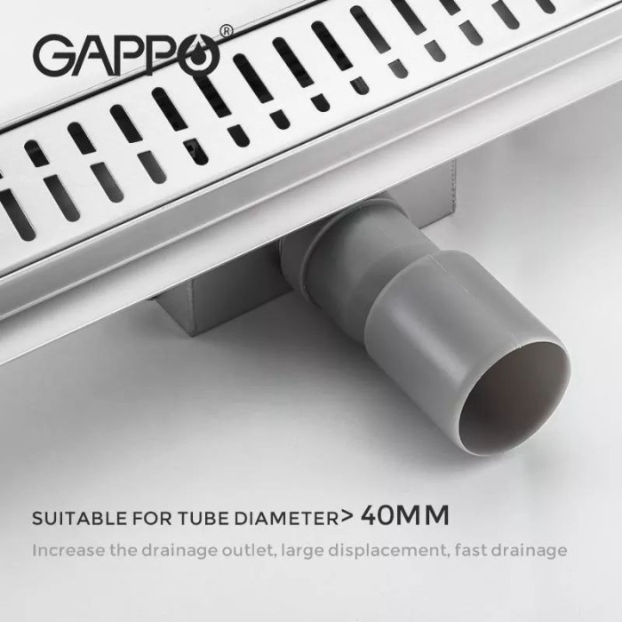 Лінійний трап для душу GAPPO G83007-3, 70х300 мм, нержавіюча сталь Лінійний трап для душу GAPPO G83007-3, 70х300 мм, нержавіюча сталь