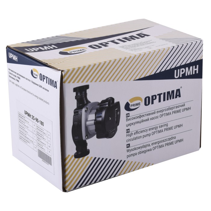 Насос циркуляційний енергоощадний Optima PRIME UPMH 25-90AUTO 180мм + гайки Насос циркуляційний енергоощадний Optima PRIME UPMH 25-90AUTO 180мм + гайки