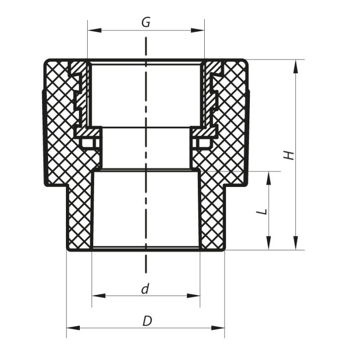 З'єднувальна муфта ВР 25x1/2F PPR Koer K0087.PRO (KP0105) З'єднувальна муфта ВР 25x1/2F PPR Koer K0087.PRO (KP0105)