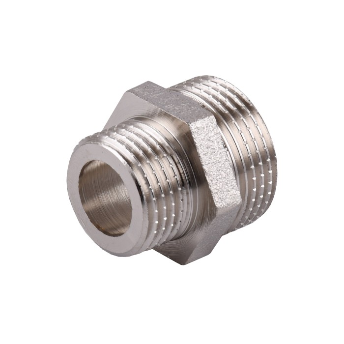 Ніпель редукційний 3/4″х1/2″ЗЗ нікельований під прокладку NN432G OPTIMUM Ніпель редукційний 3/4″х1/2″ЗЗ нікельований під прокладку NN432G OPTIMUM