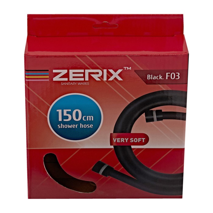 Шланг для душу Zerix Black.F03 150 см силіконовий (колір чорний) (ZX5566) Шланг для душу Zerix Black.F03 150 см силіконовий (колір чорний) (ZX5566)
