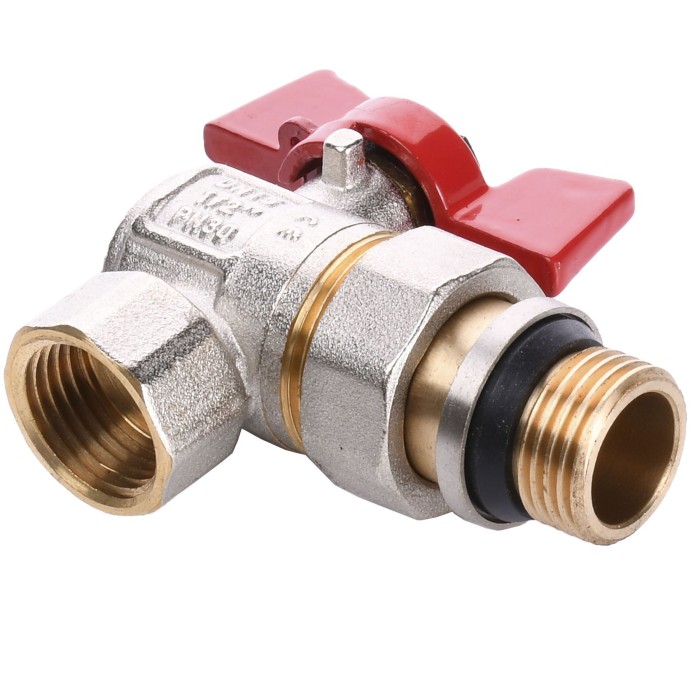 Кран кульовий кутовий з американкою WATERVALVE Q003 NV-V124 1/2″ ЗB Кран кульовий кутовий з американкою WATERVALVE Q003 NV-V124 1/2″ ЗB