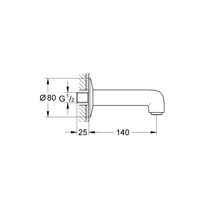 Вилив для ванни Grohe BauClassic Neutral (13258000) Вилив для ванни Grohe BauClassic Neutral (13258000)