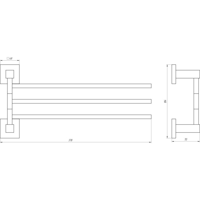 Тримач рушників Globus Lux SQ 9431-3 SUS304 Тримач рушників Globus Lux SQ 9431-3 SUS304