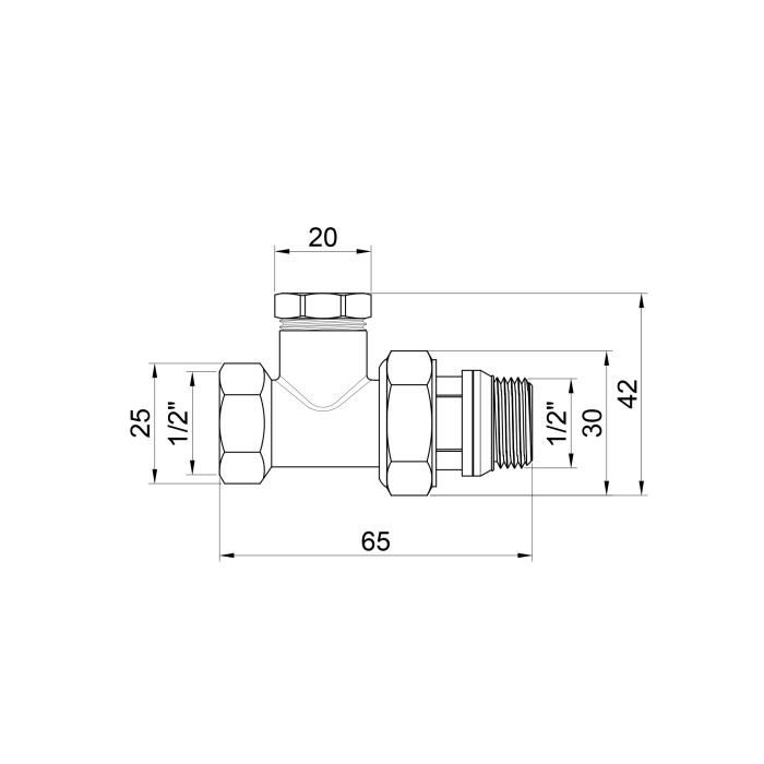 Кран радіаторний Thermo Alliance Base 1/2" ВЗ з антипротіканням прямий SD227W15 Кран радіаторний Thermo Alliance Base 1/2" ВЗ з антипротіканням прямий SD227W15