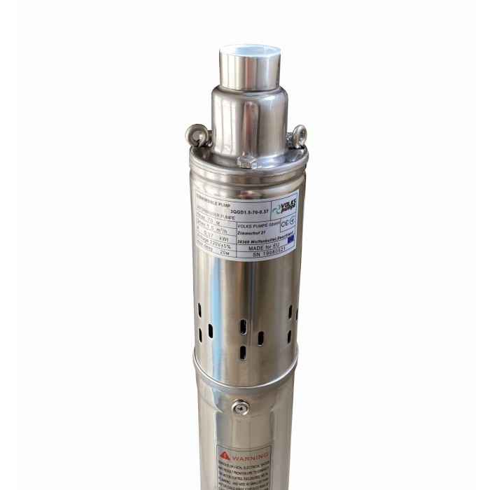 Насос свердловинний шнековий VOLKS pumpe 3QGD 1,5-70-0,37кВт 3 дюйма + кабель 15м Насос свердловинний шнековий VOLKS pumpe 3QGD 1,5-70-0,37кВт 3 дюйма + кабель 15м