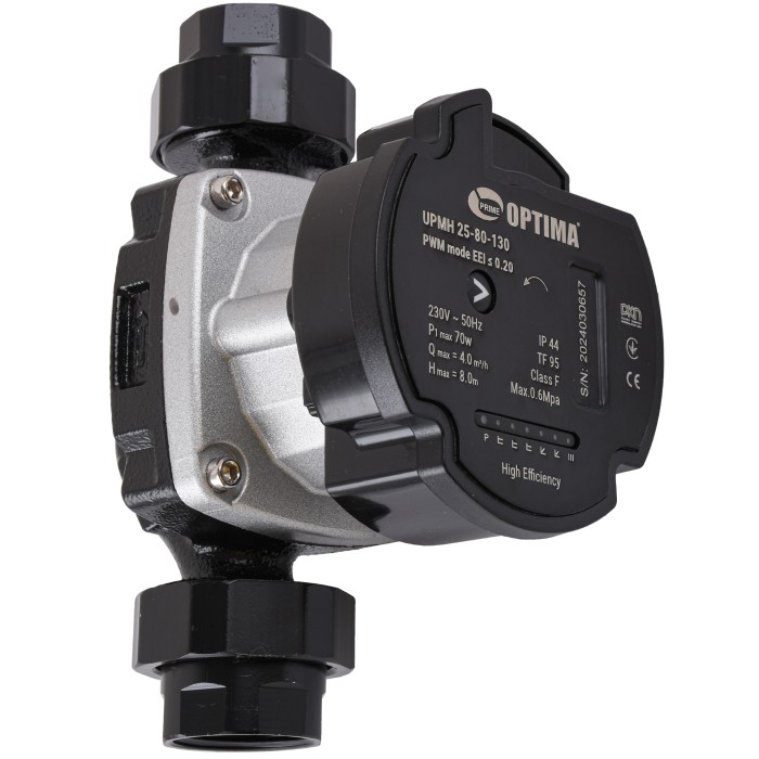 Насос циркуляційний енергоощадний Optima PRIME UPMH 25-80AUTO 130мм + гайки Насос циркуляційний енергоощадний Optima PRIME UPMH 25-80AUTO 130мм + гайки