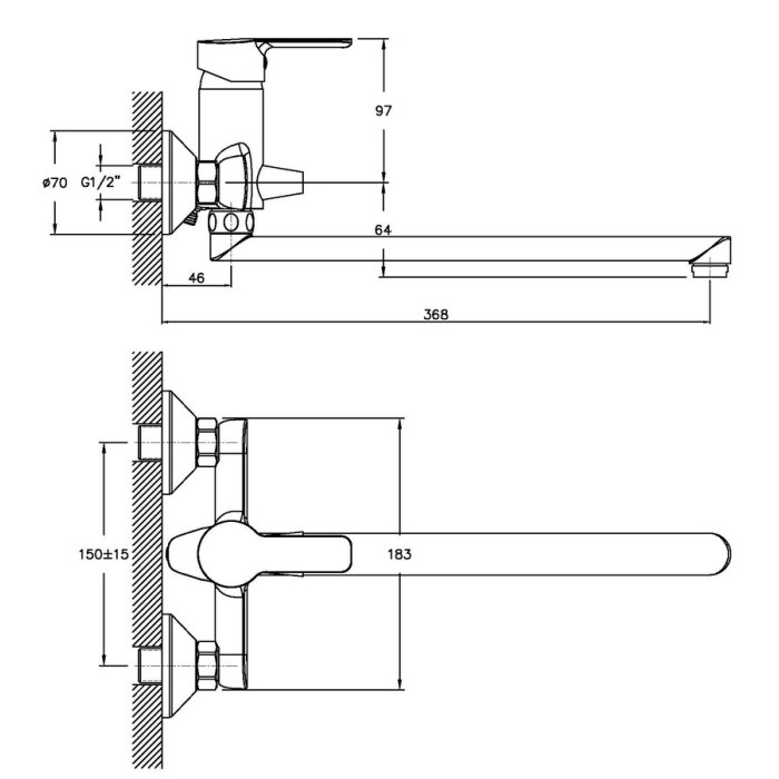 Змішувач для ванни Haiba Marco 006 (HB0860) Змішувач для ванни Haiba Marco 006 (HB0860)