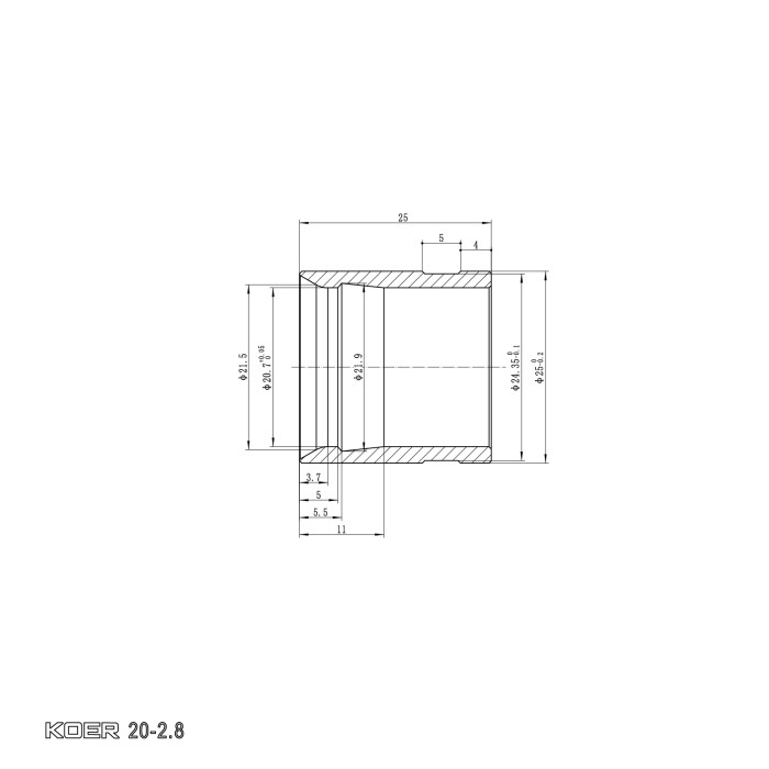 Гільза монтажна насувна Koer KA.S20 - 20-2.8mm (KR4900) Гільза монтажна насувна Koer KA.S20 - 20-2.8mm (KR4900)