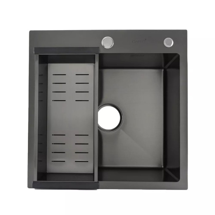 Кухонна мийка GAPPO GS5050-6 накладна 500x500 мм, нержавіюча сталь, поверхня PVD Кухонна мийка GAPPO GS5050-6 накладна 500x500 мм, нержавіюча сталь, поверхня PVD