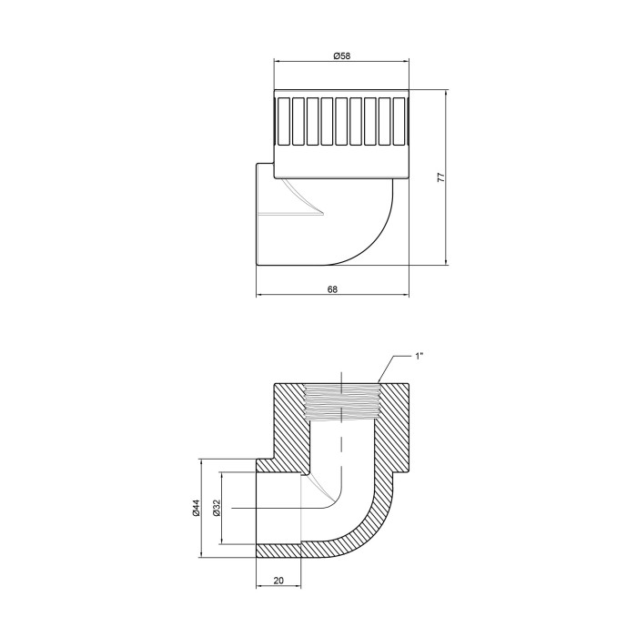 Кутик PPR Thermo Alliance 32х1" ВР Кутик PPR Thermo Alliance 32х1" ВР