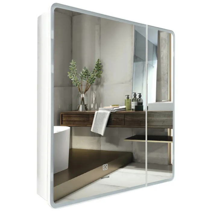 Дзеркальна шафка Mixxus Premium Olivary CM01-60x70x13 з LED Touch, димером, регулятором яскравості (MI8294) Дзеркальна шафка Mixxus Premium Olivary CM01-60x70x13 з LED Touch, димером, регулятором яскравості (MI8294)