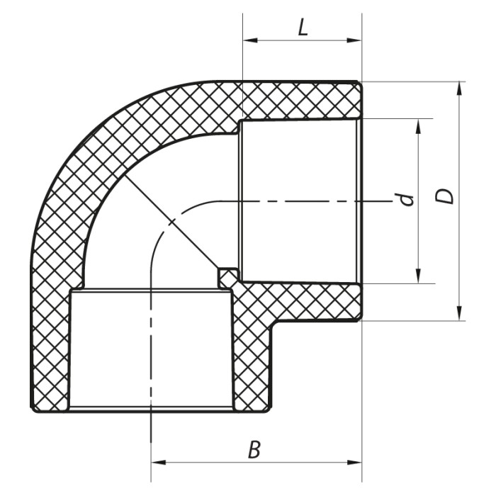 Кут 90 50 PPR KOER K0023.PRO (KP0028) Кут 90 50 PPR KOER K0023.PRO (KP0028)