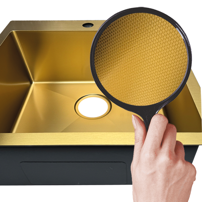 Мийка Mixxus MH6050 Micro Decor Brushed Gold (3.0/0.8) з нерж. сталі (колір матове золото) (MI8222) Мийка Mixxus MH6050 Micro Decor Brushed Gold (3.0/0.8) з нерж. сталі (колір матове золото) (MI8222)