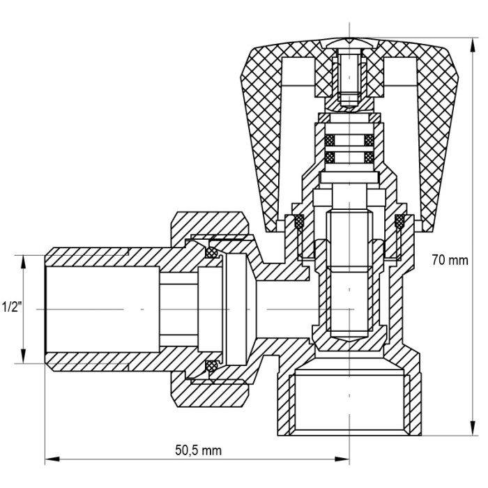 Вентильний кран 1/2x1/2 Koer KR.901 (KR0002) Вентильний кран 1/2x1/2 Koer KR.901 (KR0002)