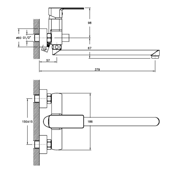 Змішувач для ванни Haiba Kubus 006 (HB0793) Змішувач для ванни Haiba Kubus 006 (HB0793)