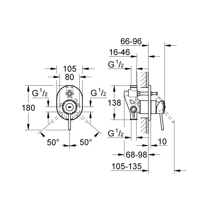 Змішувач для ванни Grohe BauClassic (29047000) Змішувач для ванни Grohe BauClassic (29047000)
