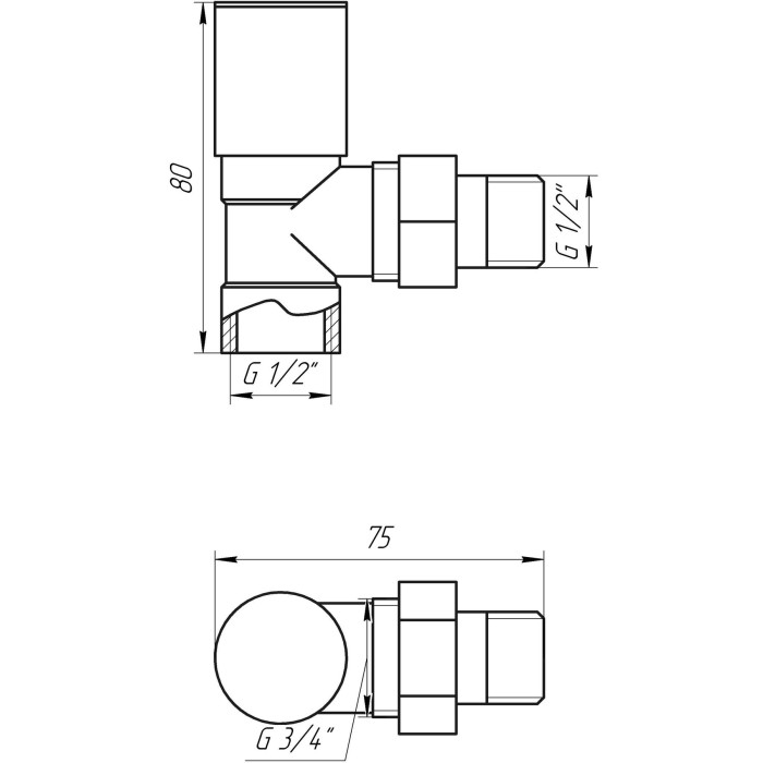 Кран вентильний кутовий з американкою SOLOMON 1/2″ CHROM 1845 Кран вентильний кутовий з американкою SOLOMON 1/2″ CHROM 1845