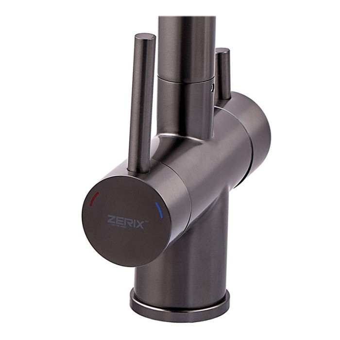 Змішувач для кухні з гнучким виливом на дві води Zerix KIT-021 Graphite REFL.Black з нерж. сталі (ZX5559) Змішувач для кухні з гнучким виливом на дві води Zerix KIT-021 Graphite REFL.Black з нерж. сталі (ZX5559)