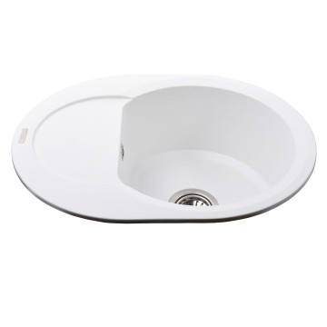 Гранітна мийка Globus Lux MORAINE білий 600х470мм-А0007