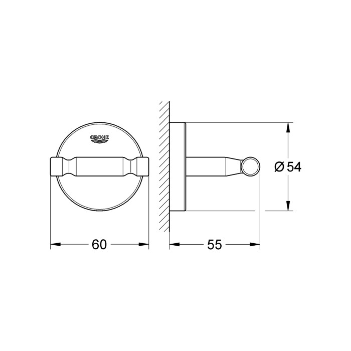 Гачок для халату Grohe Bau Cosmopolitan Neutral (40461001) Гачок для халату Grohe Bau Cosmopolitan Neutral (40461001)