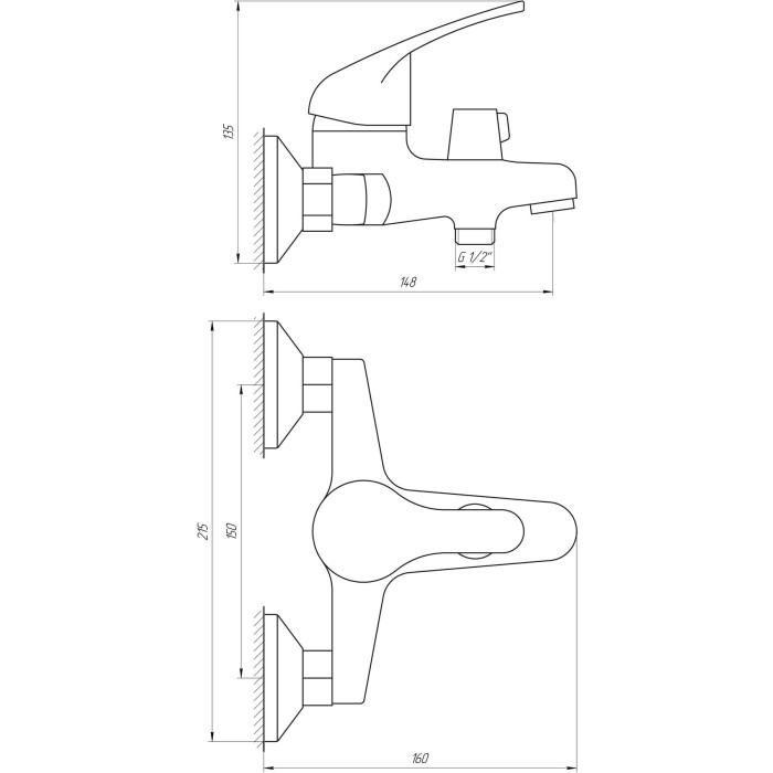 Змішувач для ванни Globus Lux Solly GLSO-0102N Змішувач для ванни Globus Lux Solly GLSO-0102N