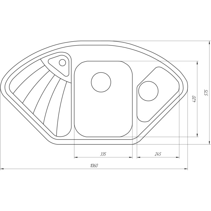 Гранітна мийка Globus Lux AVERNO сірий металік 1060x575мм-А0003 Гранітна мийка Globus Lux AVERNO сірий металік 1060x575мм-А0003