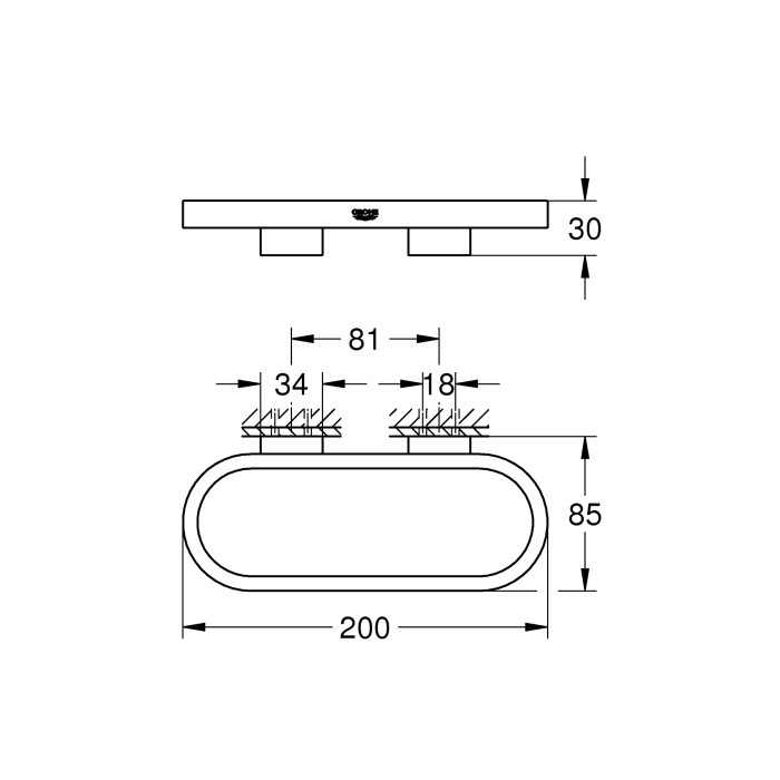 Тримач для рушників Grohe Selection (41035000) Тримач для рушників Grohe Selection (41035000)