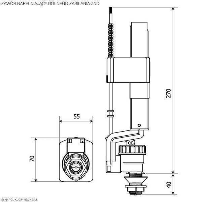 Клапан заповнення K.K.POL 350/ZND/110-00-T0, 1/2″ МО, нижн. латунь Клапан заповнення K.K.POL 350/ZND/110-00-T0, 1/2″ МО, нижн. латунь