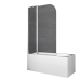 Шторки скляні на ванну Koer SR BS03-95x140-TR-01 прозоре скло 6мм, хром (KR5402)
