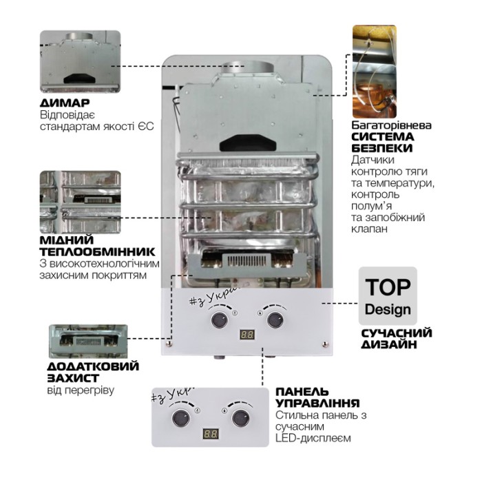 Газова колонка MIXXUS GWH-0610 BASIC GLASS димохідна 10 л/хв (панель зі скла з малюнком) (WH0027) Газова колонка MIXXUS GWH-0610 BASIC GLASS димохідна 10 л/хв (панель зі скла з малюнком) (WH0027)