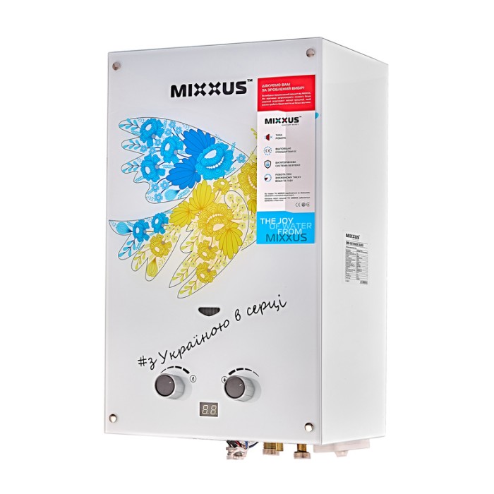 Газова колонка MIXXUS GWH-0610 BASIC GLASS димохідна 10 л/хв (панель зі скла з малюнком) (WH0027) Газова колонка MIXXUS GWH-0610 BASIC GLASS димохідна 10 л/хв (панель зі скла з малюнком) (WH0027)