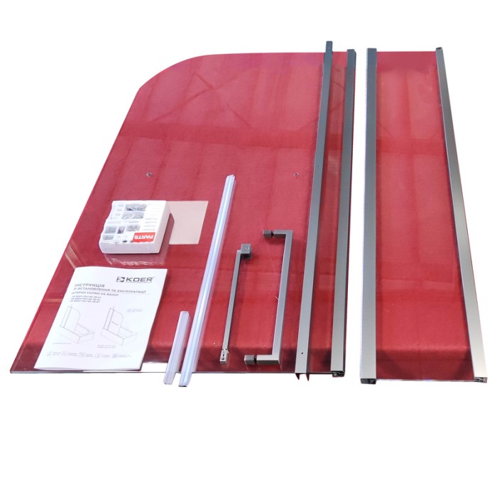 Шторки скляні на ванну Koer SR BS04-95x140-TR-07 прозоре скло 6мм, графіт (KR5404) Шторки скляні на ванну Koer SR BS04-95x140-TR-07 прозоре скло 6мм, графіт (KR5404)