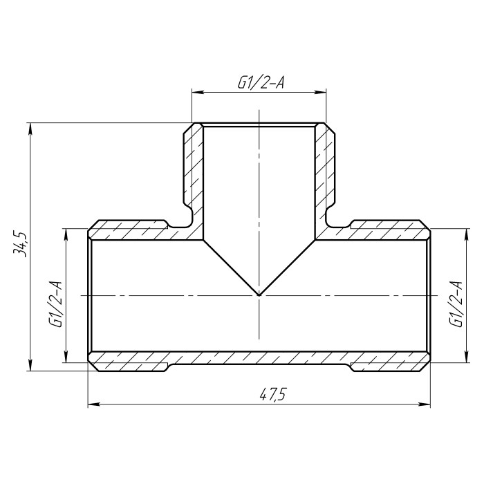 Трійник 1/2″ЗЗЗ латунний LT332S OPTIMUM Трійник 1/2″ЗЗЗ латунний LT332S OPTIMUM