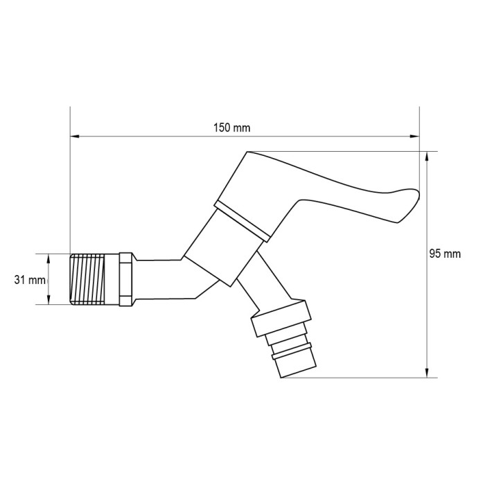 Кран для холодної води 1/2" (Koer KR.255) (KR2727) Кран для холодної води 1/2" (Koer KR.255) (KR2727)