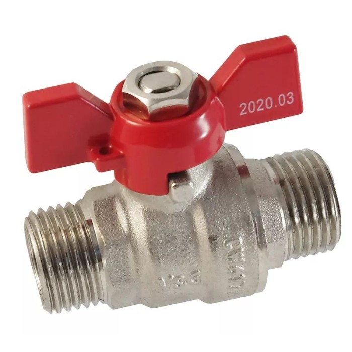 Кран кульовий V&G Optima 1/2" ЗЗ (червоний метелик) {20} Кран кульовий V&G Optima 1/2" ЗЗ (червоний метелик) {20}