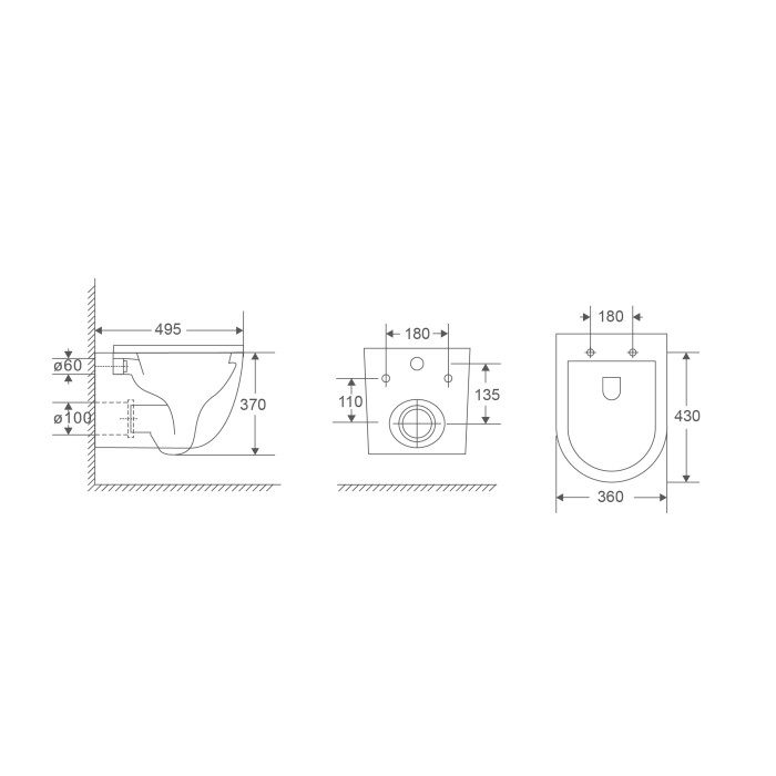 Унітаз підвісний Mixxus Premium Ellipse-0302-T3 495x360x370mm, система змиву Tornado 3.0 (MP6462) Унітаз підвісний Mixxus Premium Ellipse-0302-T3 495x360x370mm, система змиву Tornado 3.0 (MP6462)
