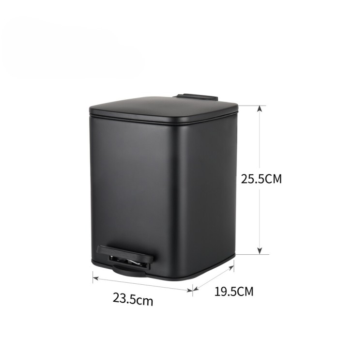 Відро для сміття з плавним закриттям квадратне Zerix Kubix-TC0106 Black 6 л колір чорний (ZX5890) Відро для сміття з плавним закриттям квадратне Zerix Kubix-TC0106 Black 6 л колір чорний (ZX5890)