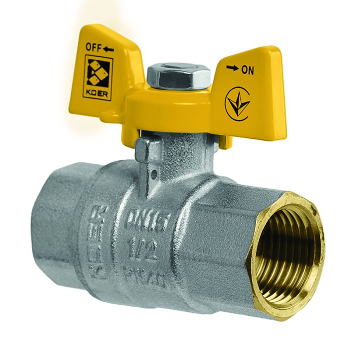 Кран кульовий Koer KG.207 - 1/2" FF ГГМ (газ) (KR4958) Кран кульовий Koer KG.207 - 1/2" FF ГГМ (газ) (KR4958)