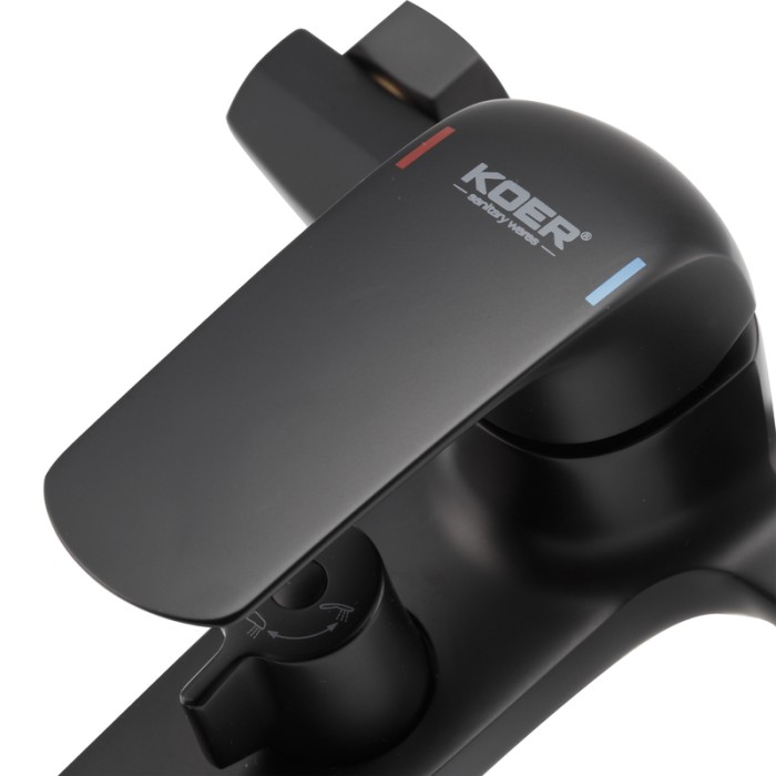 Змішувач для ванни з коротким виливом Koer KB-40008-05 (Колір чорний) (KR3473)