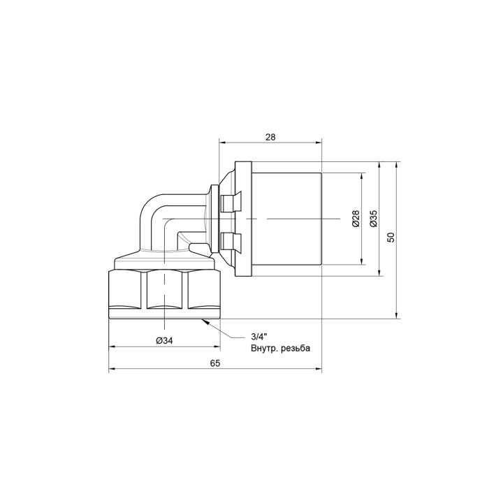 Кутик прес Icma 26х3/4" ВР №405 Кутик прес Icma 26х3/4" ВР №405